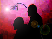 Leonard Susskind interprets Tangle on the board.